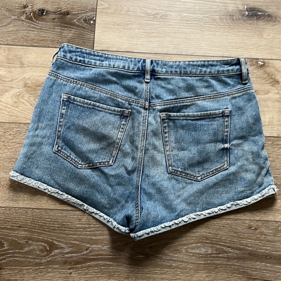 PacSun High Rise Distressed Blue Denim Jean Shorts - Picture 7 of 10